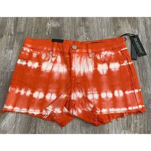 Blank NYC Essex Classic Cut Off Denim Jean Shorts Tie Dye Orange Women’s Sz 2/25